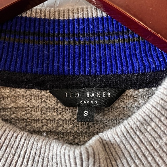 Mens Ted Baker London Textured Cotton Blend Crewneck Sweater Size 3 - Picture 3 of 8